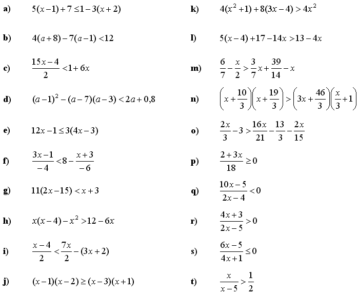 Lineárne rovnice a nerovnice príklady 6